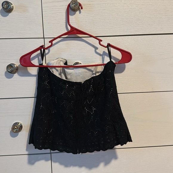 WHBM Black Eyelet Bustier, M - Picture 2 of 5